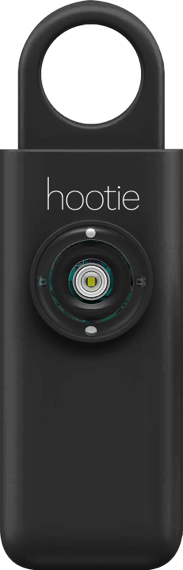 Hootie personal alarm keychain in black